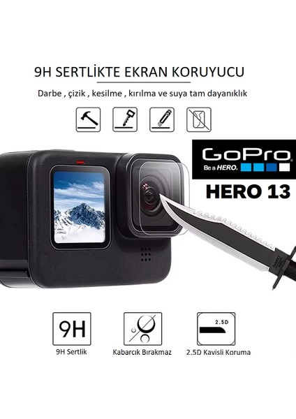 Gopro Hero 13 Ekran Koruyucu Seti 9h