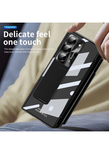 Samsung Galaxy Z Fold6 5g Kickstand Çift Menteşe Pc Telefon Kapağı (Yurt Dışından)