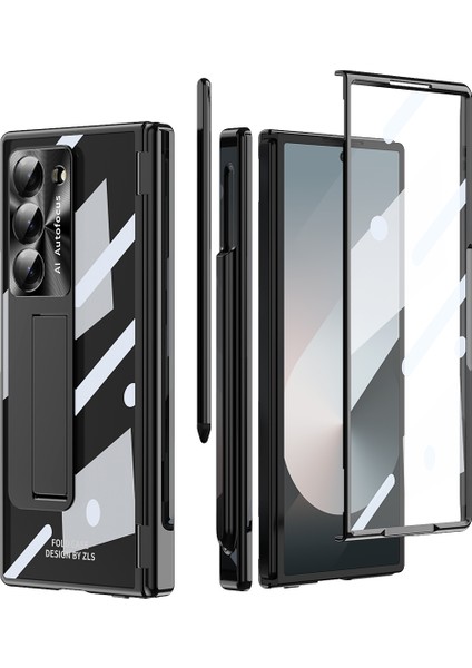 Samsung Galaxy Z Fold6 5g Kickstand Çift Menteşe Pc Telefon Kapağı (Yurt Dışından)
