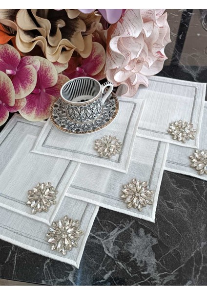 Taş Detaylı Kahve Yanı, Kokteyl, Sunum Peçetesi 6 Adet fiyatları