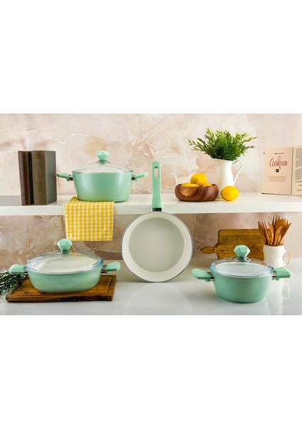 Nbl Bicoat Series 7 Parça Natural Seramik Set (Soft Green)