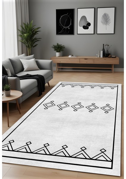 Dijital Baskı Iskandinav Desen Modern Dekoratif Makinada Yıkanabilir Salon Mutfak ve Yolluk Halısı