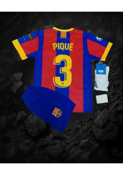 Barcelona 2011 Sampiyonlar Ligi Finali Gerard Pique Nostalji Çocuk Forması 4'lü Set