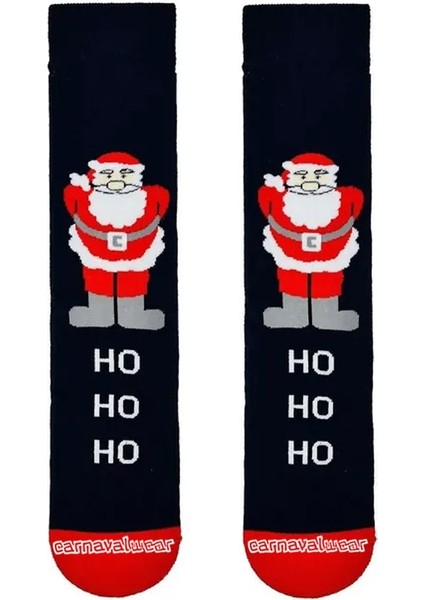 Ho Ho Noel Baba Desenli Renkli Çorap