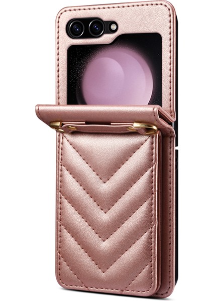Samsung Galaxy Z Flip6 5g Pu Deri+Pc Kart Tutuculu Crossbody Telefon Kılıfı (Yurt Dışından) fiyatları