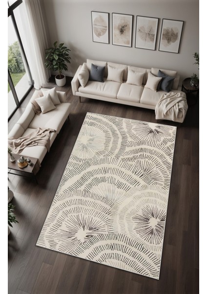 Dijital Baskı Efektif Çizgisel Modern Dekoratif Makinada Yıkanabilir Salon Halısı Yolluk Halısı