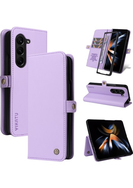 Samsung Galaxy Z Fold6 5g Pu Deri Güçlü Manyetik Çevirme Kapak (Yurt Dışından)