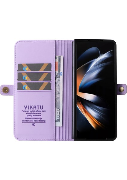 Samsung Galaxy Z Fold6 5g Pu Deri Güçlü Manyetik Çevirme Kapak (Yurt Dışından)