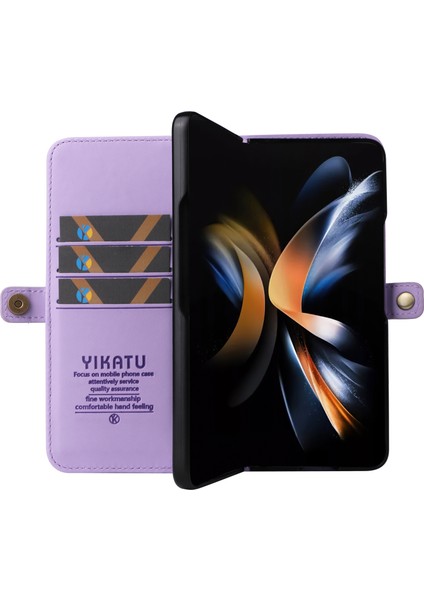 Samsung Galaxy Z Fold6 5g Pu Deri Güçlü Manyetik Çevirme Kapak (Yurt Dışından)