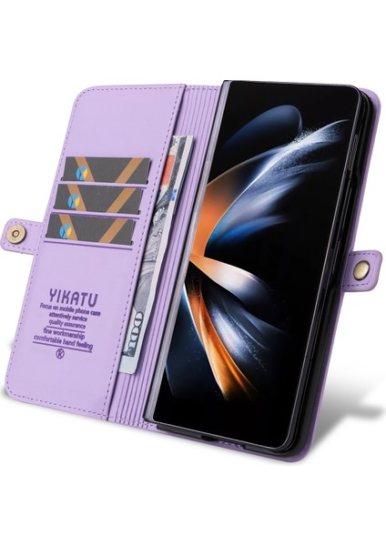 Samsung Galaxy Z Fold6 5g Pu Deri Güçlü Manyetik Çevirme Kapak (Yurt Dışından)