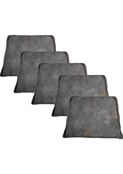 Knsz sırt minderi 5 li mazlum gri işlemeli kumaş cırtlı tel sandalyesi sırtı için fiyatları