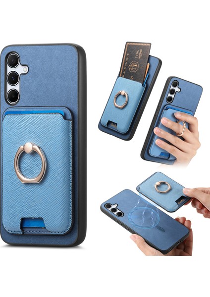 Samsung Galaxy A55 5g Manyetik Deri+Tpu Telefon Kılıfı (Yurt Dışından)