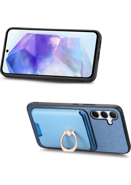 Samsung Galaxy A55 5g Manyetik Deri+Tpu Telefon Kılıfı (Yurt Dışından)