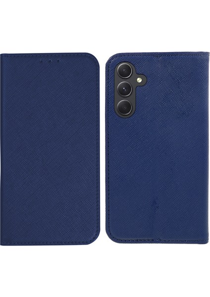 Samsung Galaxy S24 Fe Çapraz Doku Deri Cüzdan Kitap Standı Telefon Kapağı (Yurt Dışından)