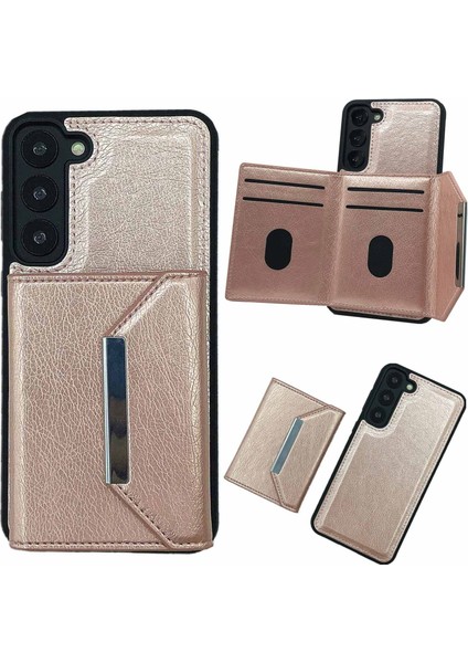 Samsung Galaxy S22 5g Deri+Tpu Telefon Kılıfı Kart Çantalı Kickstand (Yurt Dışından)