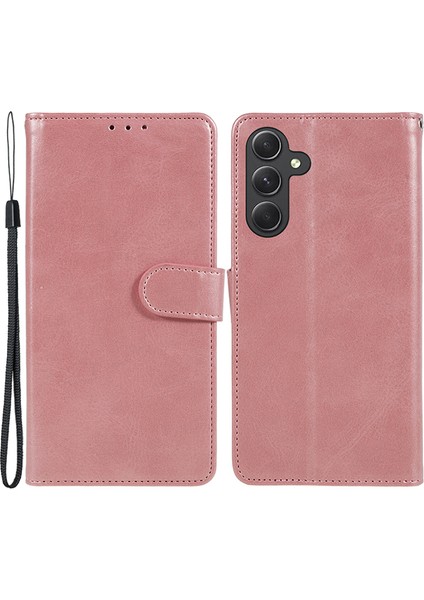 Samsung Galaxy M35 5g Flip Folio Buzağı Dokulu Deri Telefon Kılıfı (Yurt Dışından)