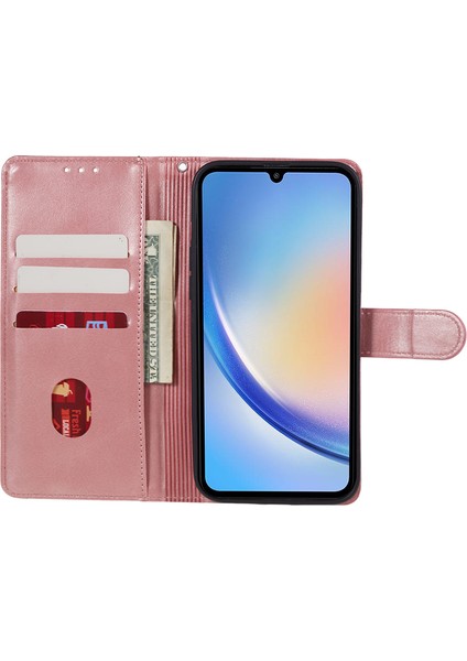 Samsung Galaxy M35 5g Flip Folio Buzağı Dokulu Deri Telefon Kılıfı (Yurt Dışından) fırsatları