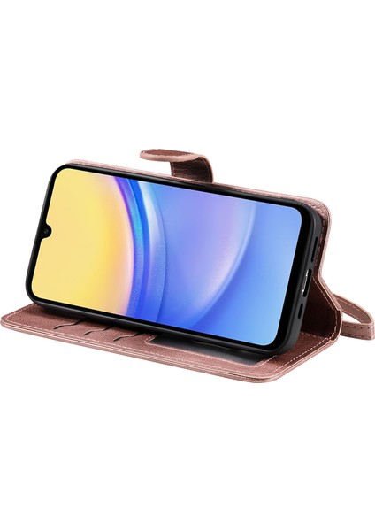 Samsung Galaxy A15 5g Askılı Pu Deri Telefon Kılıfı (Yurt Dışından)