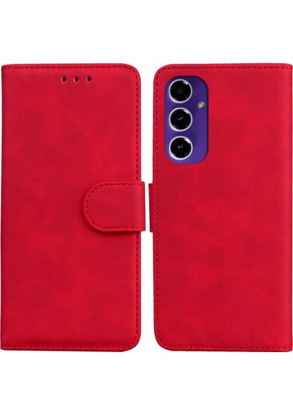Samsung Galaxy S24 Fe Çizilmez Tpu + Pu Deri Telefon Standı Kapağı (Yurt Dışından)