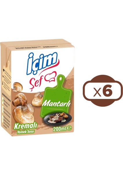 Içim Şef Krema Mantarlı 200 ml x 6 Adet