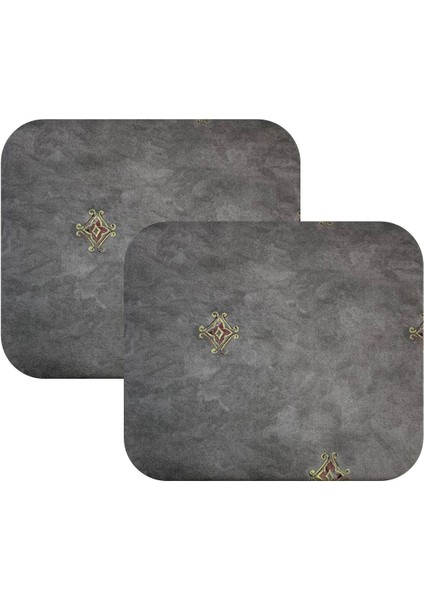 Knsz oturma minderi 2 li mazlum gri işlemeli kumaş tel sandalyesi oturma yeri için