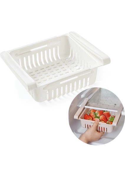 Buzdolabı Içi Geçmeli Düzenleyici Raf - Pratik Organizer Buzdolabı Çekmec - DSR6978-7866