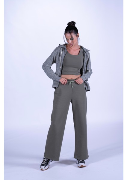 Bol Kesim Oversize Pantolon, Futter Baskı Detaylı