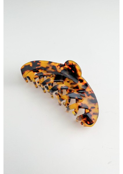 Leopar Desenli Uzun Geometrik Kıskaç Toka (10CM)