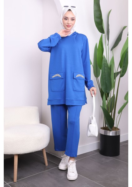 Saks Mavi Cep Taş Detaylı Oys Takım fiyatları