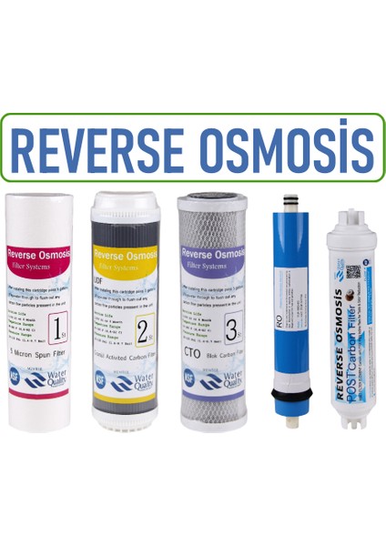 Su Arıtma Komple 5 Li Set Filtre Takımı Water Quality (Housingli Sistem) Ro 132