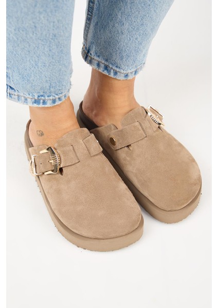 (Sofia) Kadın Deri Sabo Platform Vizon Terlik fiyatları