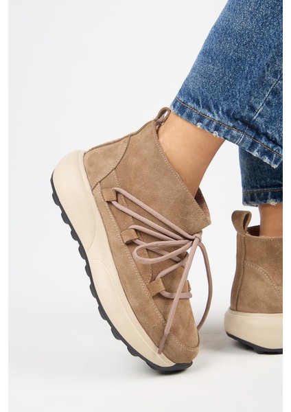 (Palmira) Kadın Deri Içi Kürklü Bağcıklı Mini Vizon Bot indirimleri