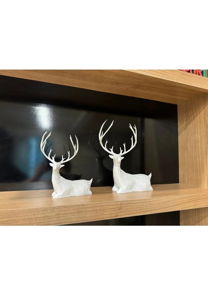 2'li Set Beyaz Geyik Biblo Geyik Figürlü Modern Dekoratif Pinterest Biblo modelleri