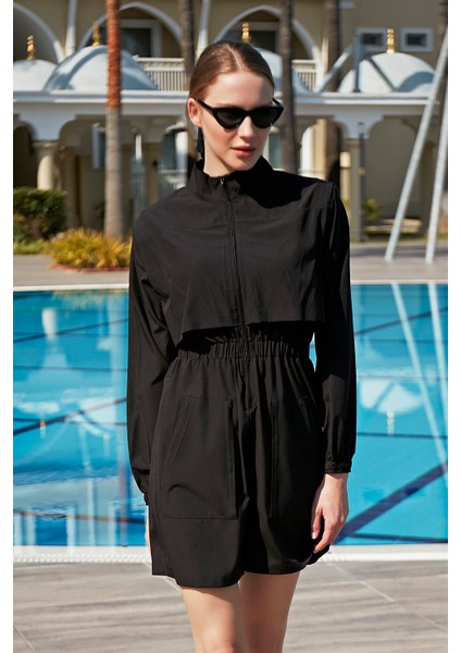 Remsa Tulum Spor Paraşüt Yarı Kapalı Tesettür Yüzücü Mayo R100 Siyah fiyatları