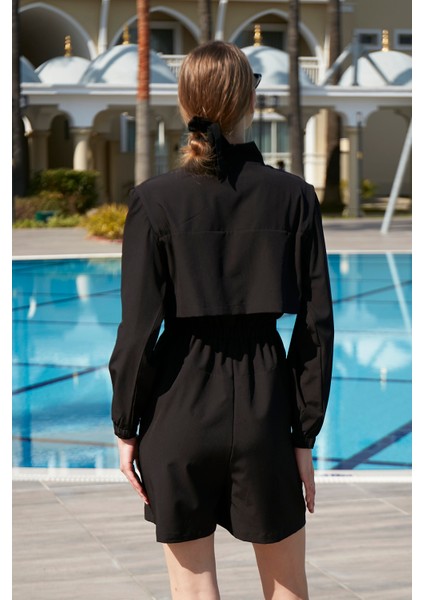 Remsa Tulum Spor Paraşüt Yarı Kapalı Tesettür Yüzücü Mayo R100 Siyah fırsatları