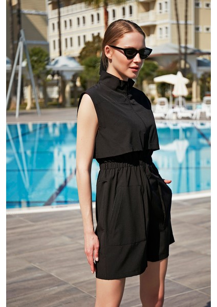 Remsa Tulum Spor Paraşüt Yarı Kapalı Tesettür Yüzücü Mayo R100 Siyah indirimleri