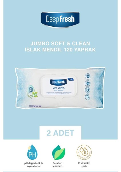 Jumbo Soft&clean Islak Mendil 120 Adet X2