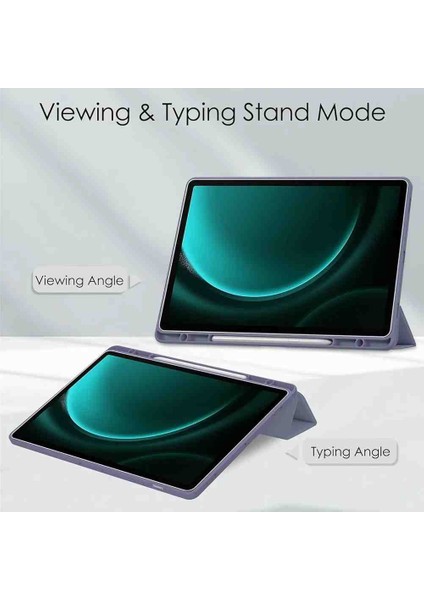 Samsung Galaxy Tab S9 Fe 10.9 SMX510 SMX710 Uyumlu Kılıf Üçgen Pen Charge Kalem Bölmeli Kapak modelleri