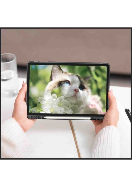 Samsung Galaxy Tab S9 Fe 10.9 SMX510 SMX710 Uyumlu Kılıf Üçgen Pen Charge Kalem Bölmeli Kapak indirimleri