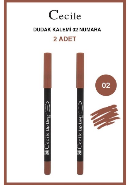 Kalıcı Yoğun Renk Veren Dudak Kalemi 02 X2 fiyatları