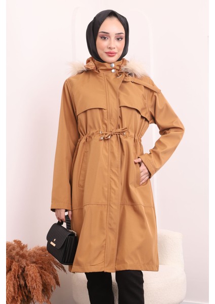 Taba Yaka Detaylı Kapşonlu Mont fiyatları