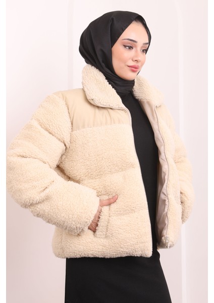 Vizon Cepli Peluş Kısa Mont fiyatları