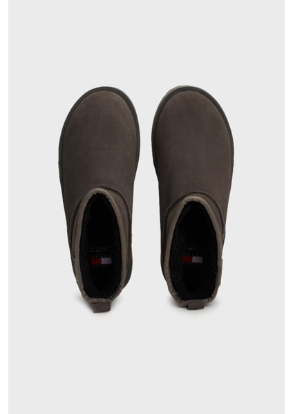 Süet Tırtıklı Platform Taban Kısa Bot Kadın Bot EN0EN02599 Pl0 indirimleri