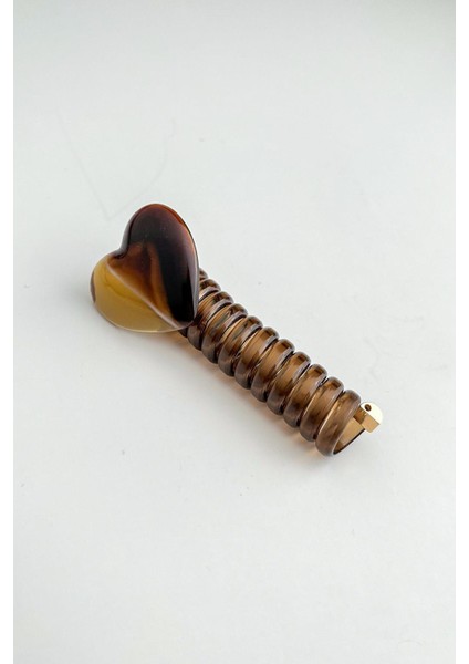 Burgu Elastik Kauçuk Kalp Desenli At Kuyruğu Toka (7cm)