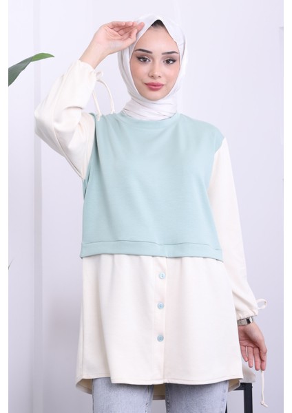 Mint Kol Bağlamalı Sweat