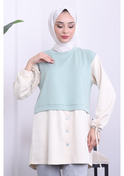Mint Kol Bağlamalı Sweat modelleri