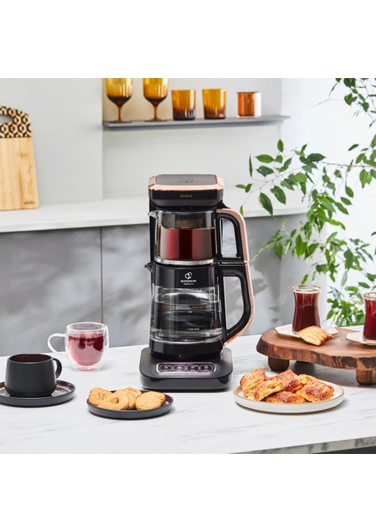 Robotea Pro 4 In 1 Konuşan Cam Çay ve Kahve Makinesi - Tefal Termos ve Luciole Lambader Hediyes