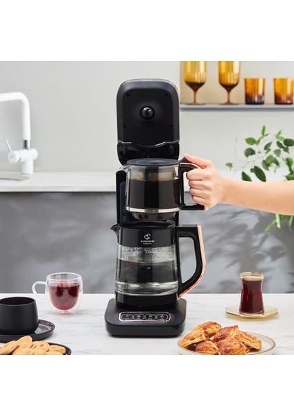 Robotea Pro 4 In 1 Konuşan Cam Çay ve Kahve Makinesi - Tefal Termos ve Luciole Lambader Hediyes