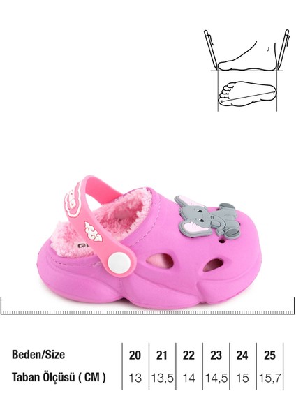 Kız Çocuk Kışlık Eva Içi Peluşlu Ev Bahçe Kreş Terlik Sandalet fiyatları