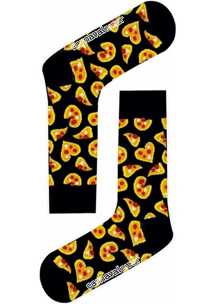 Kalpli Pizza Desenli Renkli Çorap